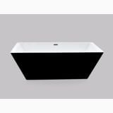 Cada Freestanding Rectangulara Hades Black 178x80 cm – cada freestanding neagra izolata pe fundal gri