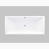 Cada Freestanding Rectangulara Hades Black 178x80 cm – cada rectangulara alba, vedere de sus, fundal gri