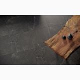 Gresie Gardena HGR 8 Mat 80x80 cm – ambient living, pardoseala gresie mata negra cu masa lemn masiv