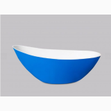 Cada Freestanding Hillary Blue 182x75,5 cm – cada freestanding albastra ovala pe fundal gri