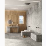 Gresie Exterior Lavaredo HLA 5 60x120 cm Antislip – ambient baie, baie spa cu pereti gresie si banca zidita, pe pardoseala si perete