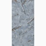 Lastra Gresie Portelanata HPM 02 Onice Azzurro Lucios 120x278 cm – placa onix albastru cu vinisoare aurii lucioase