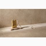 Gresie Stone Edition HSE 1 Pietra di Borgogna 120x120 cm – ambient, decor minimalist cu obiecte pe pardoseala si perete gresie