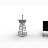 Lavoar Freestanding Hidra Wire Alb – lavoar alb pe suport impletit tip cos, fundal neutru