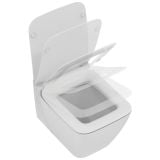 Vas WC Suspendat Strada II Ideal Standard + Capac Slim Soft Close Finisaj Alb Lucios – vas wc suspendat alb, capac ridicat, fundal alb