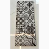 Faianta Montblanc Pearl Decoro Lucios 20x50 cm – placa decorativa cu patternuri geometrice gri-alb, finisaj lucios
