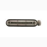 Cadita Dus Compozit cu Rigola Unika Alb 90x90 cm – detaliu, rigola de scurgere cu grilaj metalic pe fundal alb