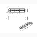 Cadita Dus Compozit cu Rigola Unika Crem 80x80 cm – schita tehnica, desen tehnic cu dimensiuni pentru rigola liniara de dus