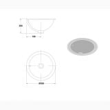 Lavoar Jara diam. 40 cm Cu Preaplin – schita tehnica, desen tehnic cu dimensiuni lavoar rotund si preaplin