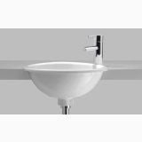 Lavoar Jara diam. 40 cm Cu Preaplin – lavoar rotund alb cu baterie crom montata