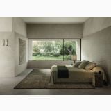 Gresie Portelanata Italgraniti Natural Ivory 60x120 – ambient dormitor, dormitor elegant cu pardoseala gresie si pereti gresie bej