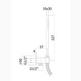 Set Dus Complet Incastrat Paffoni Level Crom – schita tehnica, desen tehnic cu dimensiuni pentru set dus incastrat