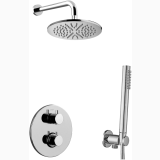Set Complet Dus Incastrat Paffoni Crom – schita tehnica, set dus incastrat, para fixa, telefon, baterie termostatata