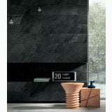 Gresie de exterior Stone Plan Lavagna Grigia Antislip Mat 40x120x2 cm – ambient living, living modern cu perete gresie neagra si scaun lemn