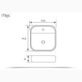 Lavoar Ceramica LAV24 44,5x44,5 cm – schita tehnica, desen tehnic cu dimensiuni lavoar ceramica 44,5 cm
