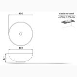 Lavoar Ceramica Rotund LAV37 Ø40 cm – schita tehnica, desen tehnic cu dimensiuni lavoar rotund vedere plan