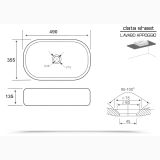 Lavoar Ceramica Oval SLIM50 48x35 cm – schita tehnica, desen tehnic cu dimensiuni si sectiune lavoar oval