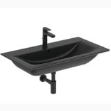 Lavoar Connect Air Ideal Standard Finisaj Negru Mat – lavoar negru mat cu baterie si sifon, fundal alb