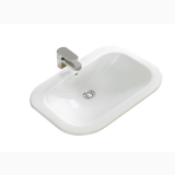 Lavoar Incorporat Nexus 56x40 cm – lavoar alb ceramic cu baterie crom pe fundal alb