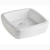 Lavoar Eos Gala Patrat 39.5 x 39.5cm Fara Preaplin – lavoar alb patrat pe fundal alb, izolat
