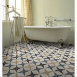 Gresie Decorata London Mayfair 20x20 cm – ambient baie, baie eleganta cu cada pe picioare si gresie decorativa, pe pardoseala