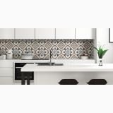 Gresie Decorata London Soho 20x20 cm – ambient bucatarie, bucatarie alba cu faianta decorativa colorata pe perete