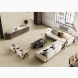 Gresie Portelanata iTiles Le Cave Beige 60x120 cm – ambient living, living spatios cu canapele bej si gresie beige, pe pardoseala
