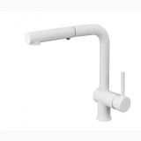 Robinet Lavoar Bucatarie Paffoni Light Finisaj Alb – robinet alb izolat pe fundal alb, unghi lateral