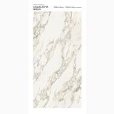 Gresie Calacatta Gold Lucios 160x320x0,6 cm – placa mare marmura alba cu vene aurii