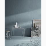 Gresie Argilla Marine 60x60X1.2 cm – ambient living, living minimalist gri cu consola alba si accesorii, pe pardoseala si perete