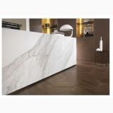 Gresie Metaline Corten Mat 30x60 cm – ambient living, birou receptie marmura, pardoseala maro cu model chevron