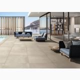 Gresie Metaline Plate mat 30x60 cm – ambient terasa, terasa moderna cu piscina, canapele si vedere la munte, pe pardoseala