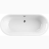 Cada Freestanding Aquaestil Metauro Central 80x180 cm – cada ovala alba, vedere de sus, izolata pe fundal alb