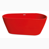 Cada Freestanding Milla Red 170x81 cm – cada freestanding rosie ovala pe fundal alb