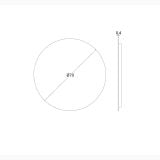 Set Mobilier Baie Alb Riflat Cu Doua Sertare L.80 cm – schita tehnica, desen tehnic cu diametru 70 cm si grosime 0.4