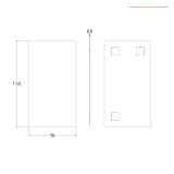 Set Mobilier Baie Suspendat Negru 120 cm – schita tehnica, desen tehnic cu dimensiuni 110x70 cm si detalii gauri