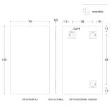 Set Mobilier Baie Riflat Suspendat L.120 cm – schita tehnica, desen tehnic cu dimensiuni si puncte de fixare