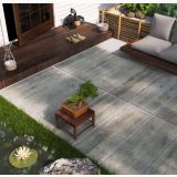 Gresie de Exterior AntiSlip Monteverde2 Grigio 40x120x2 cm – ambient terasa, terasa exterioara cu gresie gri, canapea si bonsai, pe pardoseala
