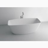 Cada Freestanding Monza 156x70 cm – cada freestanding alba cu robinet, fundal neutru