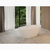 Cada Freestanding Rectangulara Natasha 170x84 cm – ambient baie, cada freestanding ovala alba cu vedere spre gradina, pe pardoseala