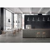 Gresie Nordic Stone Svezia Mat 30x60 cm – ambient comercial, spatiu comercial cu pardoseala gresie gri, bar si scaune
