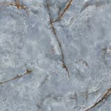 Gresie Portelanata HPM 02 Onice Azzurro Lucios 60x60 cm – textura onix albastru cu vene aurii lucioase