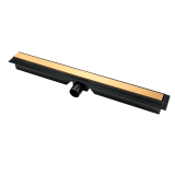 Rigola Dus Liniara Slim FDesign Kleome Negru Auriu