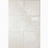 Gresie Manufatti MI 10 Nuvola Lucios 20x20 cm – sase plachete patrate lucioase, aspect ceramica alba