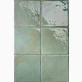 Gresie Manufatti MI 03 Acquamarina Lucios 20x20 cm – sase placi patrate verzi lucioase, textura neuniforma