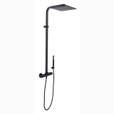 Coloana Dus cu Termostat Negru mat Paffoni Elle – coloana de dus neagra mata pe fundal alb