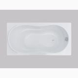 Cada Rectangulara Paula 140x70x57 cm – cada alba rectangulara vazuta de sus, fundal gri