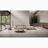 Gresie Portelanata Piemme Cement Vibes Beton Solid 60x60 cm Mat – living, aceeași nuanță în format 120x120 (catalog Piemme)