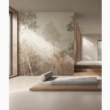 Gresie Portelanata Piemme Cement Vibes Calce Resin 60x120 cm 6 mm Mat – dormitor, aceeași nuanță pe perete și pardoseală (catalog Piemme)