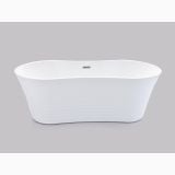 Cada Freestanding Ovala Ranya 170x84 cm – cada ovala alba pe fundal gri neutru